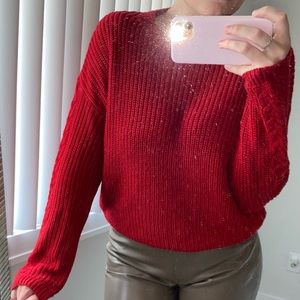 Stradivarius Red knitted Sweater